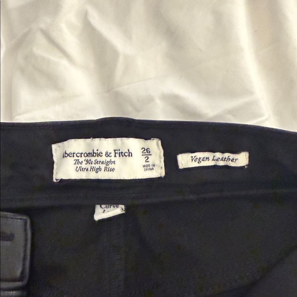 Abercrombie & Fitch Black Vegan Leather Trousers